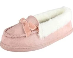 Jessica Simpson Women's Micro Suede Moccasin Indoor Outdoor Slipper Shoe