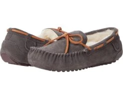 FIRESIDE By Dearfoams Victoria Genuine Shearling Moccasin With Tie