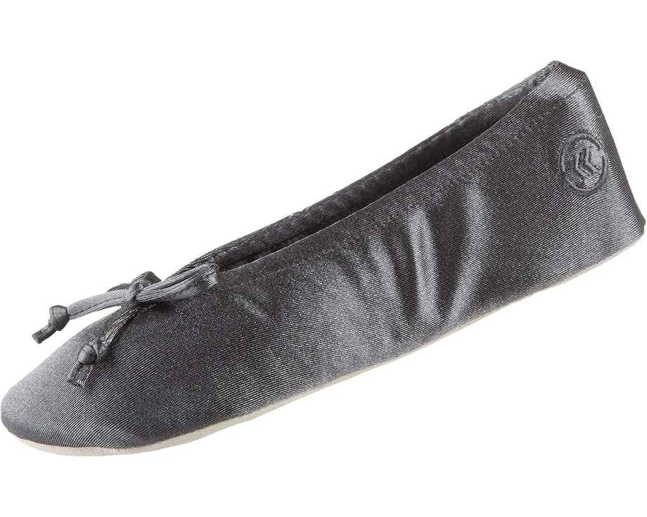 Isotoner Womens Satin Ballerina With Bow, Suede Sole Slipper, Mineral Soft Tie Bow, 9.5-10.5 US 3 Isotoner Womens Satin Ballerina With Bow, Suede Sole Slipper, Mineral Soft Tie Bow, 9.5-10.5 US